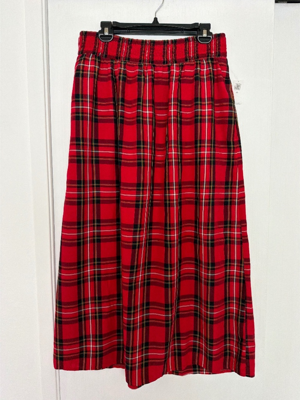 Old Navy Red Plaid Midi Skirt Size Large – NWT